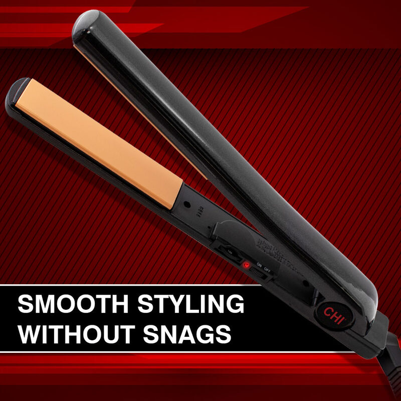 1 Inch Tourmaline Ceramic Extended Plate Hairstyling Iron - Onyx Black, , large image number null