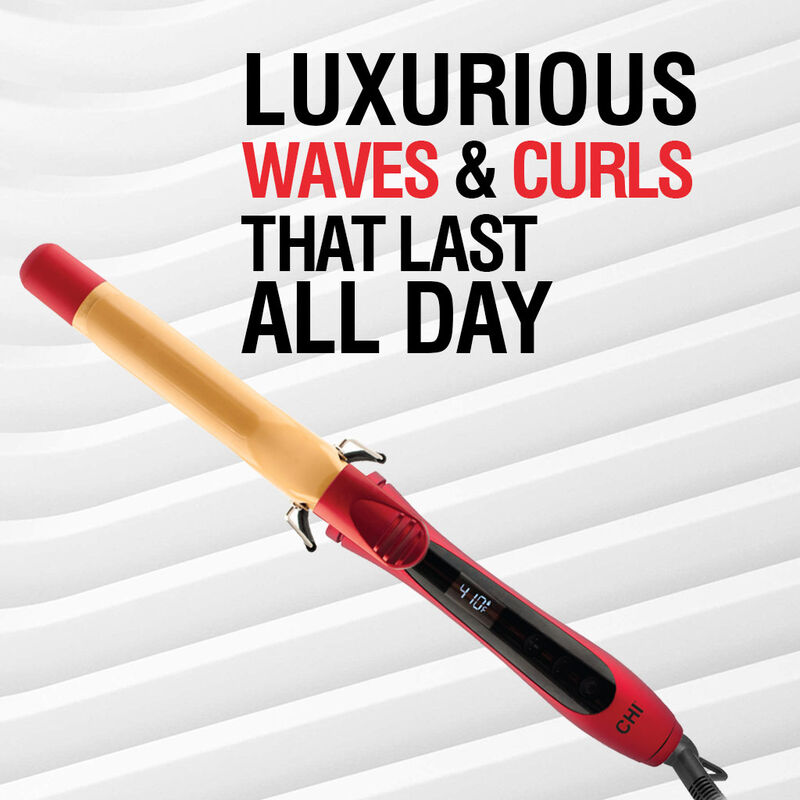 1 Inch Tourmaline Ceramic Curling Iron - Ruby Red, , large image number null