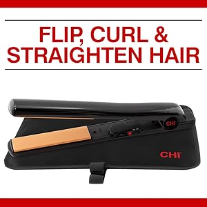 1 Inch Tourmaline Ceramic Extended Plate Hairstyling Iron - Onyx Black