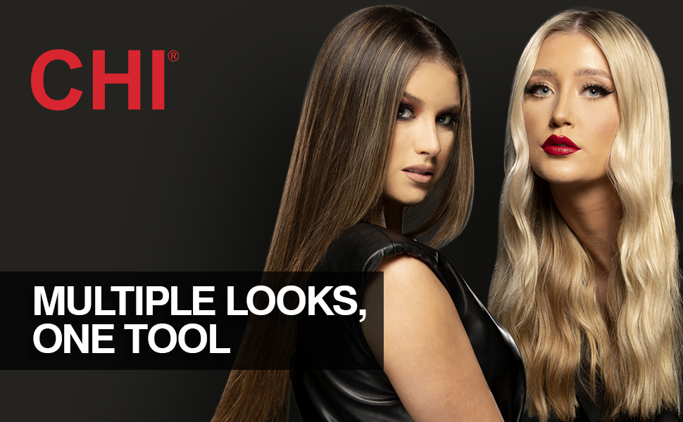 1 Inch Tourmaline Ceramic Extended Plate Hairstyling Iron - Onyx Black